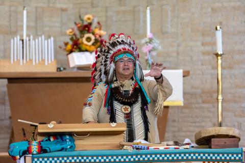 Chief White Winnebago speaking