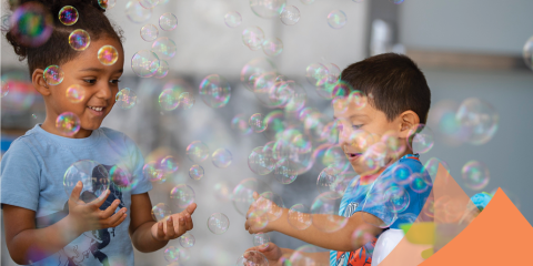 kids with bubbles