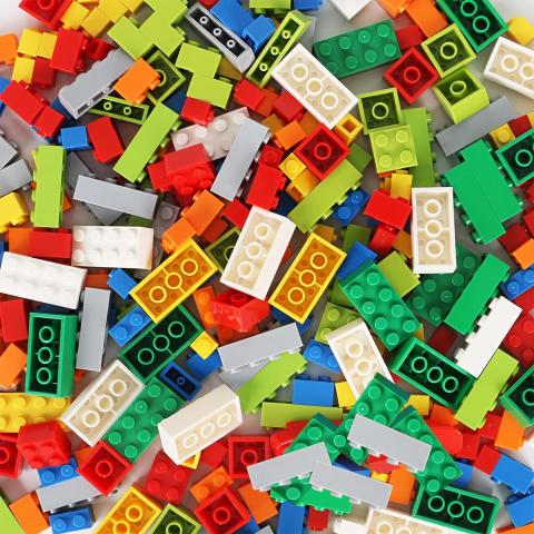 Multiple LEGO of a variety of colors.
