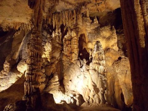 Cavern with stalagmites